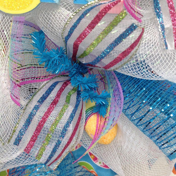 The Holiday Aisle® Easter Wreath Glittering Easter Egg Hunt Wayfair